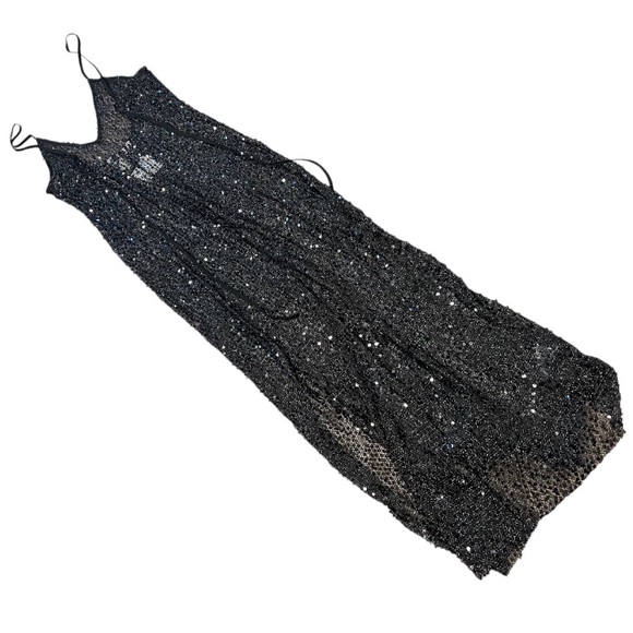 BNWT Sequin mesh maxi dress with slit - Picture 2 of 12